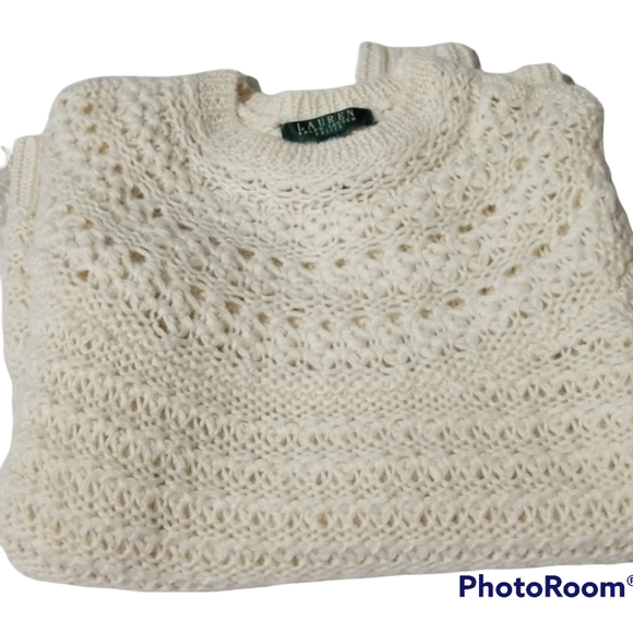 Lauren Ralph Lauren Alpaca Loose Crochet Sweater, Size SP - Picture 14 of 14